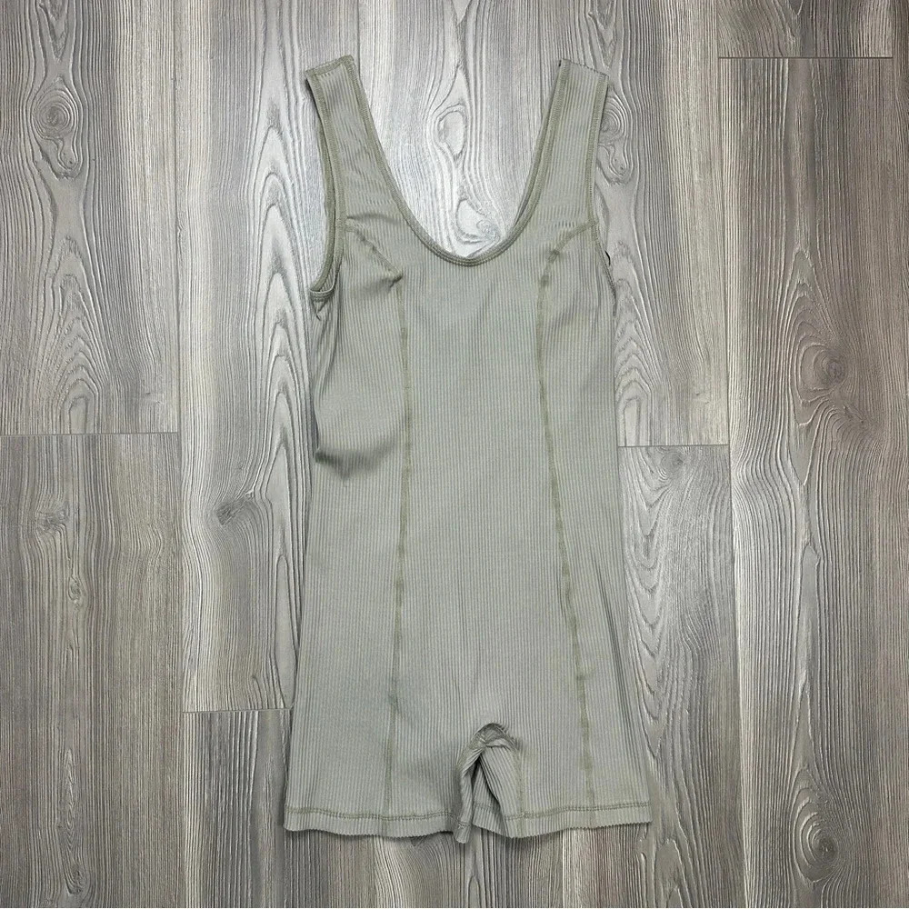 NWT Tan Lines Sage Green‎ Ribbed Shorts Bodysuit/Jumpsuit